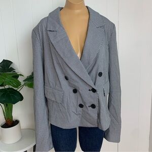 NWOT Free People Houndstooth Print Blazer Size XL